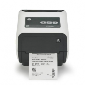 White ZD420 Printer Printing a Barcode