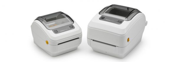 Two GK420 White Zebra Printers